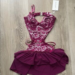 Outcast Women's Mini Dress in Deep Magenta